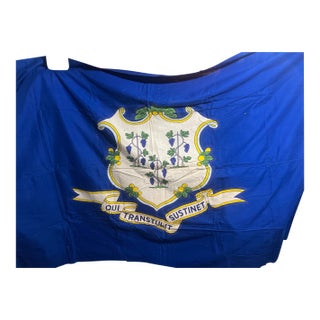 Vintage Linen Connecticut State Flag For Sale