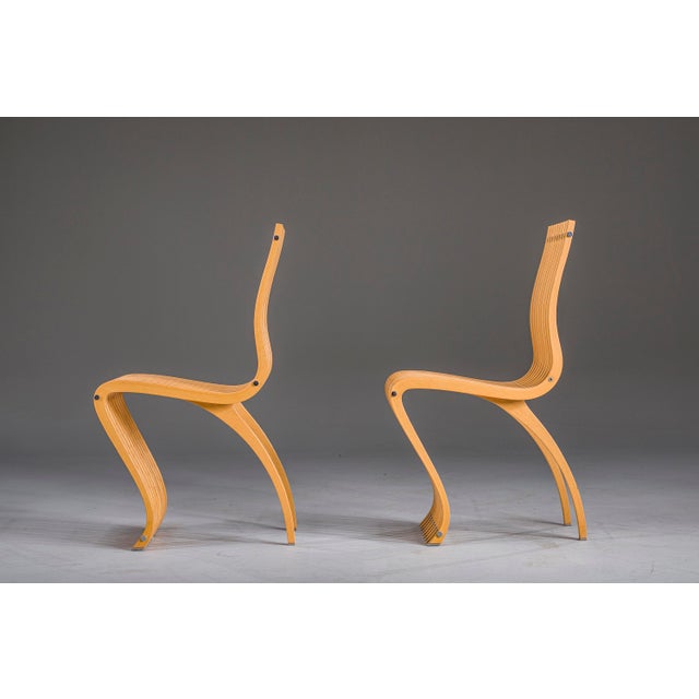 Schizzo Chairs in Beech and Chrome by Ron Arad for Vitra, Germany, 1980s, Set of 2 For Sale - Image 11 of 16