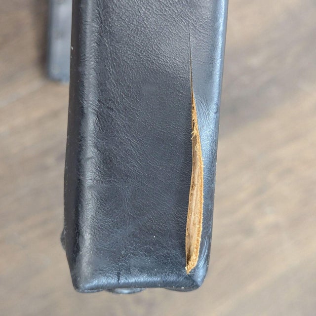 Restoration Hardware Madsen Black Leather Lounge Chair For Sale - Image 10 of 10