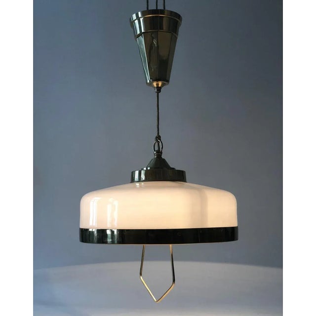 Jugendstil Adjustable Chandelier with White Opal Glass, 1923 For Sale - Image 13 of 14
