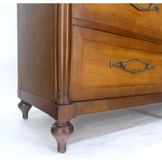 Baker Furniture Company c1970s Regency Revival 9 Drawers Turned Legs Credenza Dresser Brass Pulls MINT! For Sale - Image 4 of 14