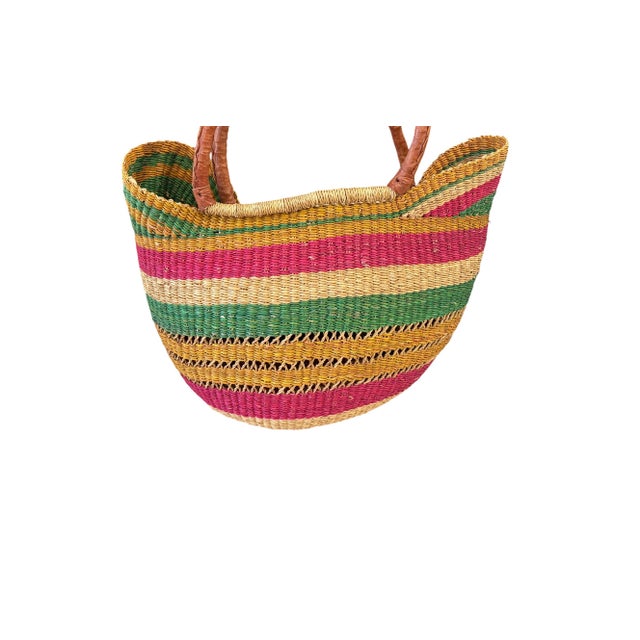 Large African Ghanian Bolga Basket 19" H by 18" W For Sale In New York - Image 6 of 6