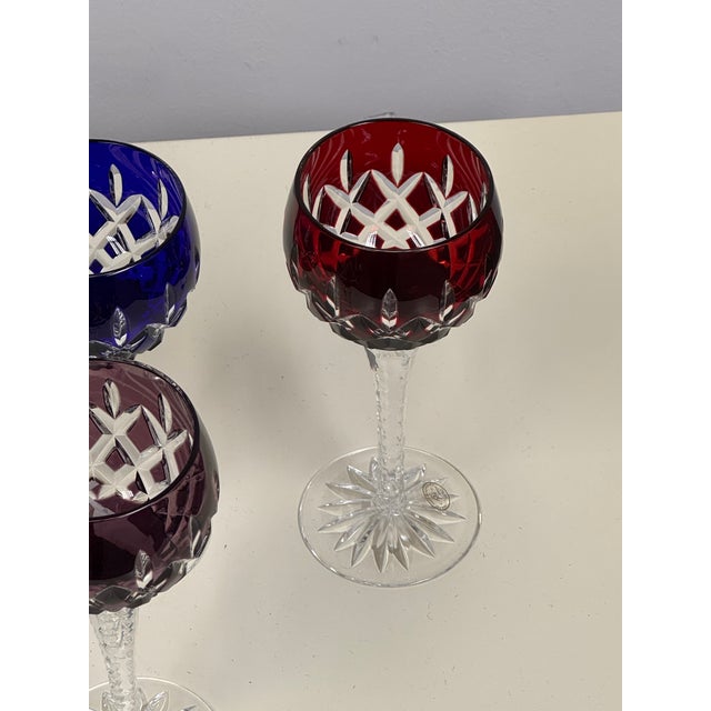 2020s Ajka Crystal Marsala Hand-Cut Wine Glasses, Set of Four For Sale - Image 5 of 12
