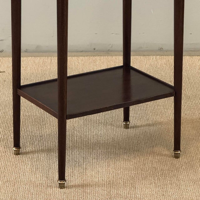 Wood Pair of Antique French Louis XVI Mahogany End Tables With Carrara Marble Tops For Sale - Image 7 of 18