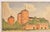Original late 40's Impressionist Landscape Water Color Painting by a Swedish school boy, signed. Landscape of a Swedish...