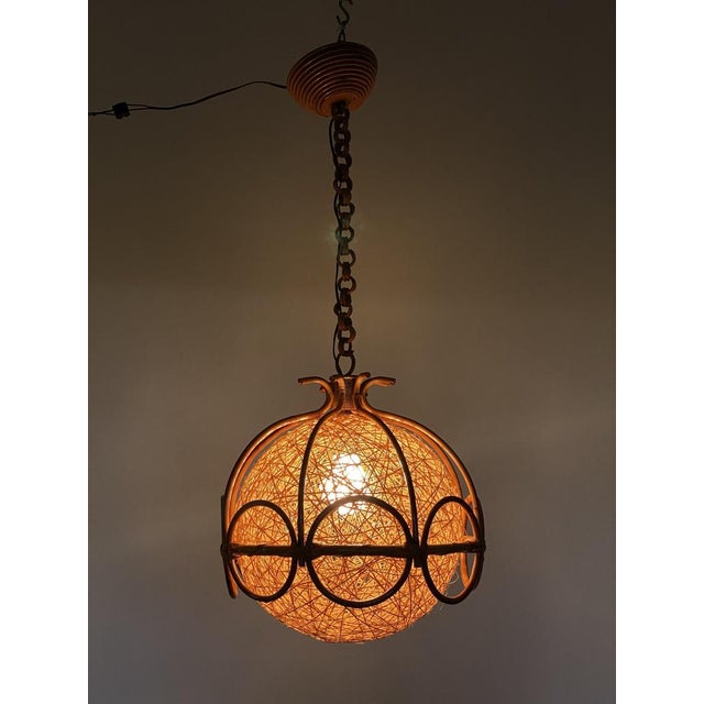 Bamboo and Rope Ceiling Light, 1970s For Sale - Image 13 of 18