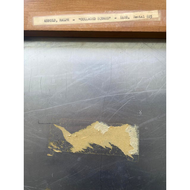 Abstract Geometric Painting- Collaged Square by Ralph Arnold For Sale - Image 4 of 5