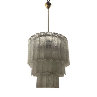 Murano Glass Tube Chandelier by Zonca, Italy, 1970s For Sale