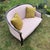 Wood Vintage Blush Wood Frame Loveseat For Sale - Image 7 of 15