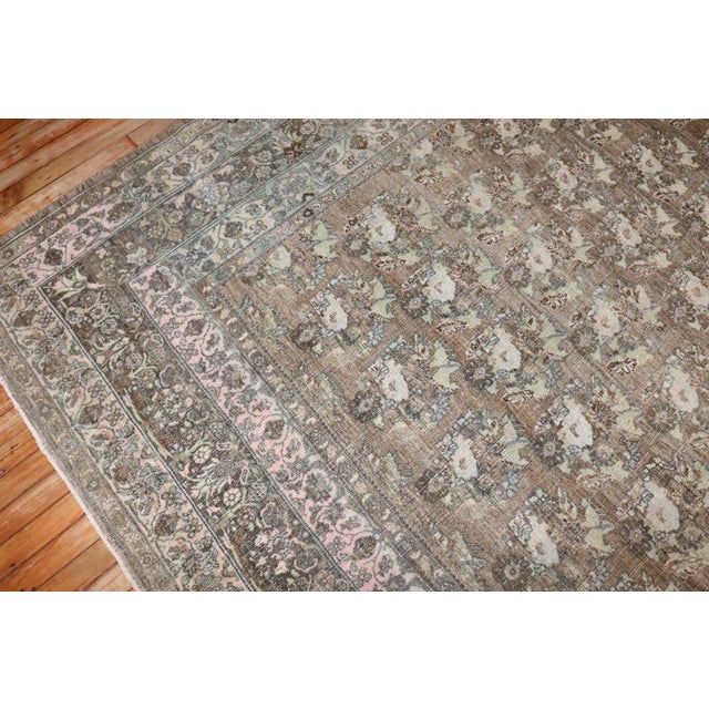Brown Antique Zabihi Collection Persian Bidjar Rug For Sale - Image 8 of 9