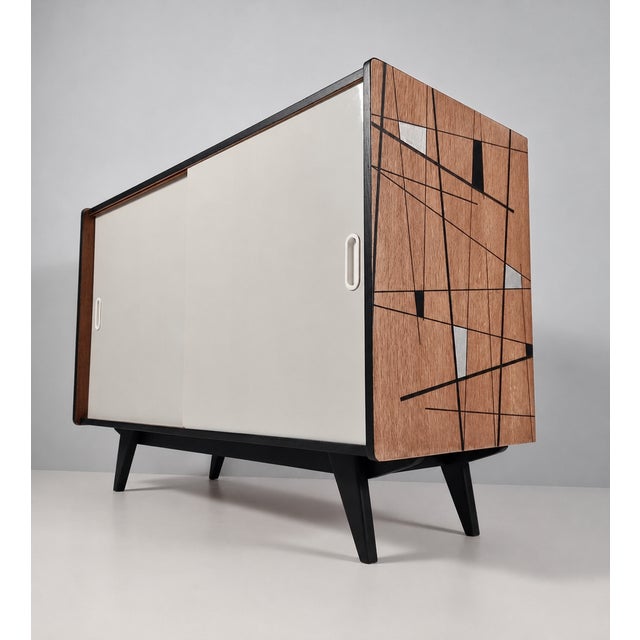 Vintage White Commode in Oak, 1960s For Sale - Image 9 of 9