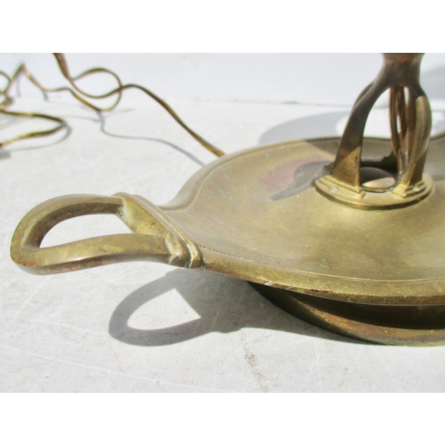 Early 20th Century Brass Bouillotte Egyptian Revival Lamp Circa 20s For Sale - Image 5 of 10