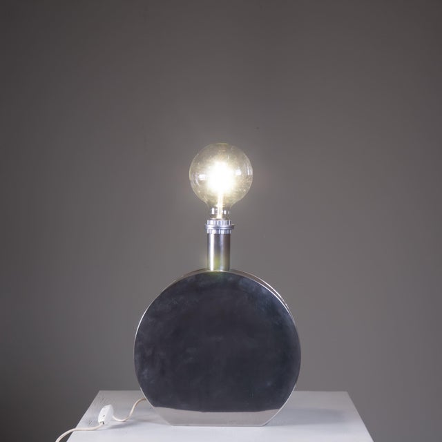 Metal Steel Table Lamps, 1970, Set of 2 For Sale - Image 7 of 18