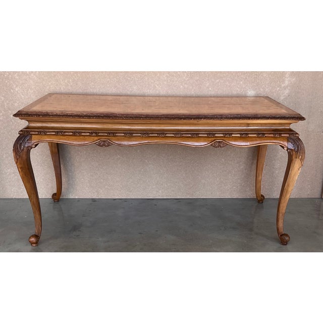 20th Root Oak Dining Room Table with Carved Edges