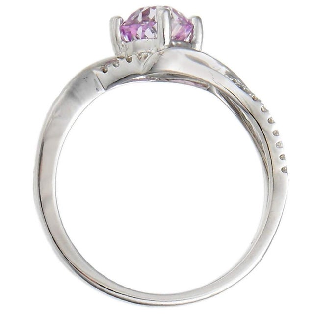 14KW Kunzite(0.99) & Diamond(0.12) Twist Ring, size 7 For Sale - Image 4 of 5