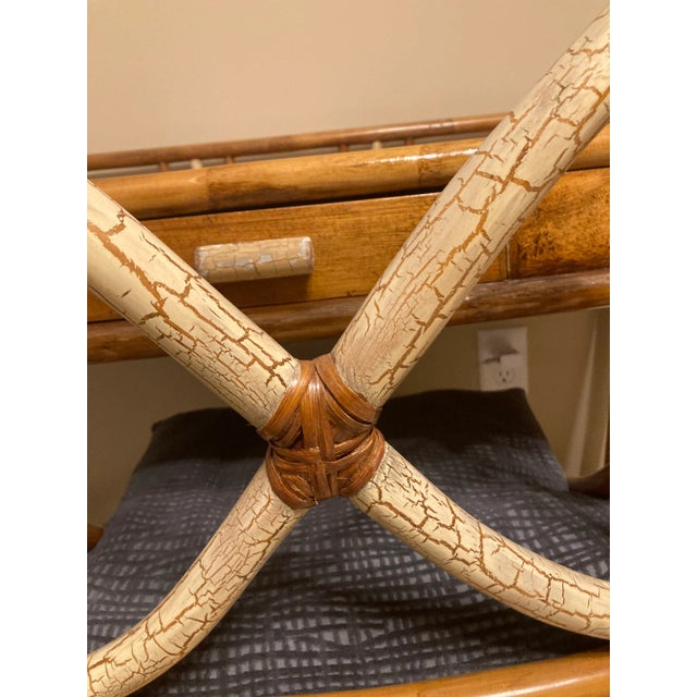 1950s Tommi Parzinger Rattan Desk for Reed and Willow - Set of 2 For Sale - Image 14 of 16