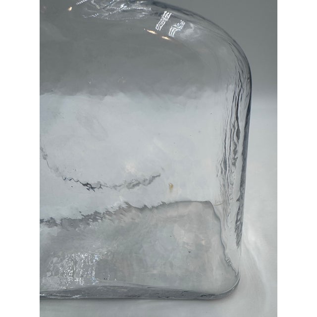 Mid 20th Century Vintage Blenko No. 384 Hand-Blown Clear Glass Water Bottle Decanter For Sale - Image 5 of 6