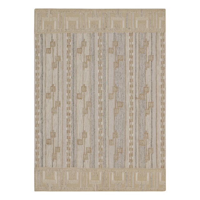 White 2010s Rug & Kilim’s Scandinavian Style Kilim in Greige & Off White Patterns For Sale - Image 8 of 8