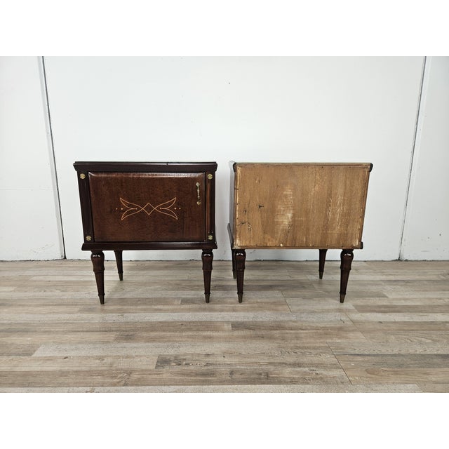 Vintage Oak Bedside Tables with Glass Tops, 1960, Set of 2 For Sale - Image 4 of 18