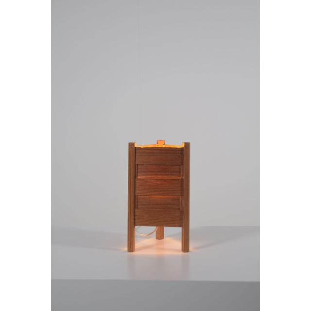 Brown Swedish Pine Table Lamp from Luleå Stjärnslöjd, 1960s For Sale - Image 8 of 9