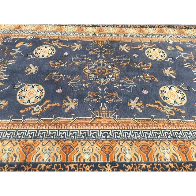 Vintage French Chinese Design Knotted Rug For Sale - Image 10 of 17