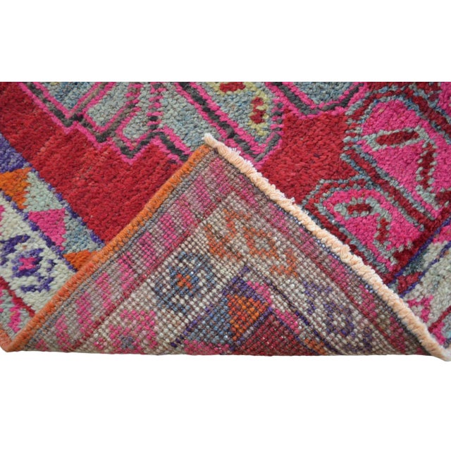 Vintage Turkish Oushak Runner Rug – Hand-Knotted Wool on Cotton – Collector Rare Pattern – 3′0″ × 13′0″ For Sale - Image 13 of 13