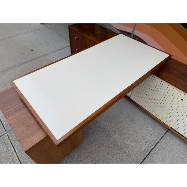 1950s One-of-a-Kind Herman Miller for George Nelson Style Mid-Century Modern Desk Unit For Sale - Image 5 of 18