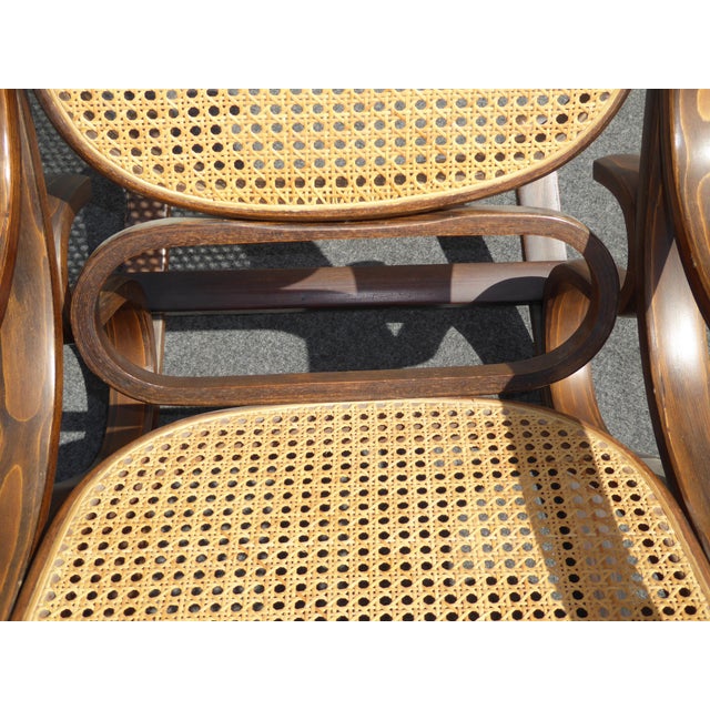 Bentwood Cane Back Rocking Chair In The Style of Michael Thonet | Chairish