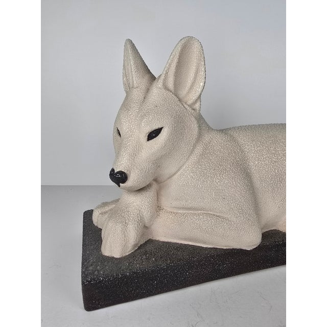 French Sevres Fox Francois Levallois (1882-1965) French Ceramic Dog Sculpture Statue For Sale - Image 3 of 6