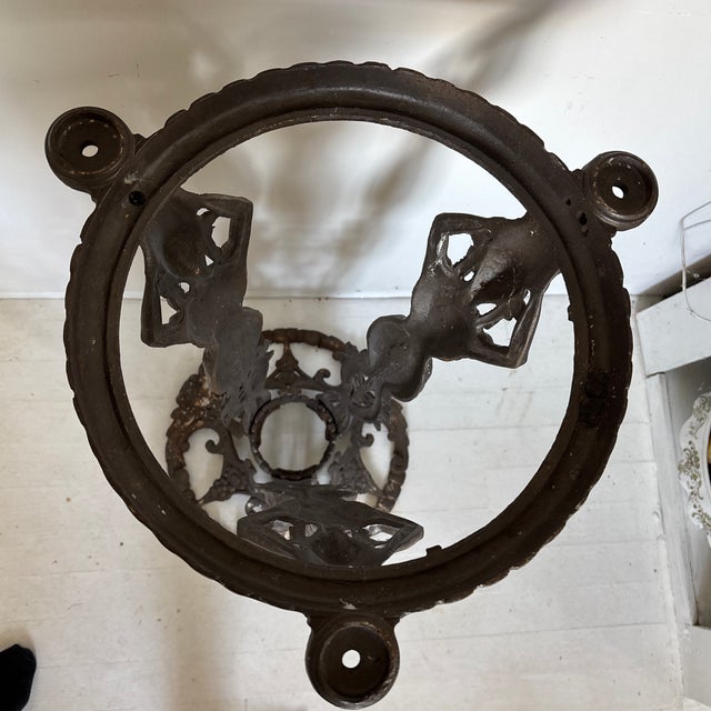 Traditional Antique Egyptian Revival Figural Cast Iron Jardiniere or Aquarium Stand For Sale - Image 3 of 7