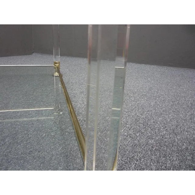 Regency Acrylic Glass and Brass Side Table, 1970s For Sale - Image 10 of 11