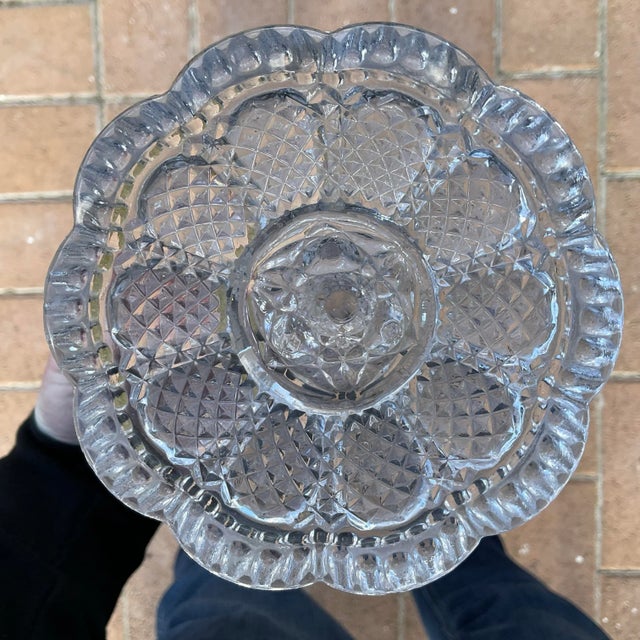 Jeannette Glass 1930s Buttons and Bows Compote For Sale - Image 4 of 4