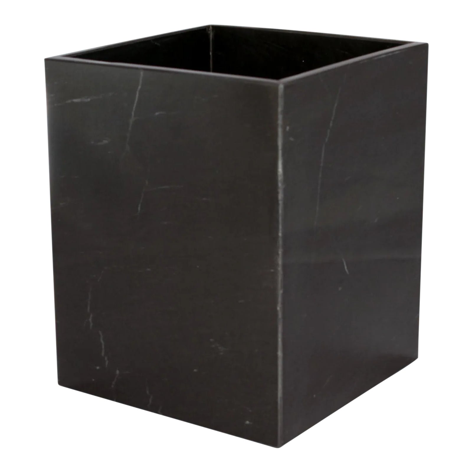 Black Marble Waste Bin Chairish