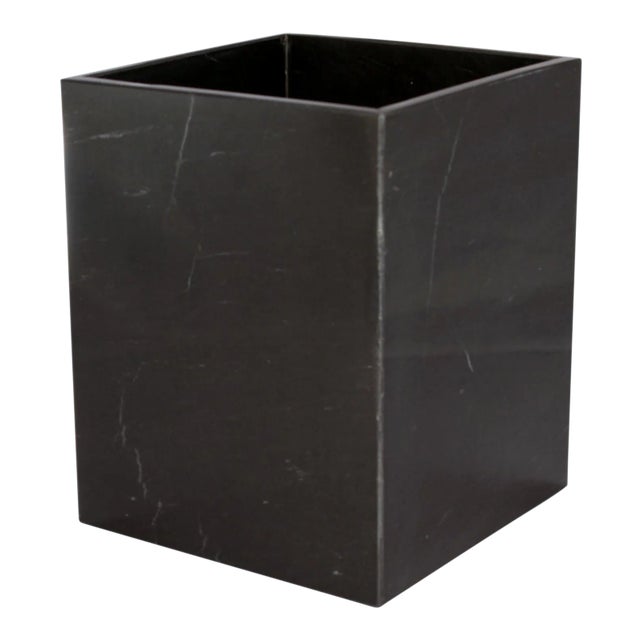 Black Marble Waste Bin For Sale