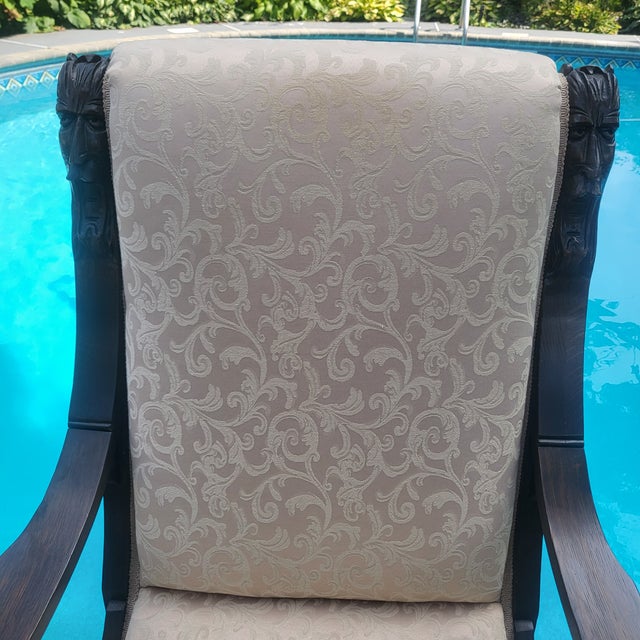 Rustic Antique Hand Carved Faces of the North Wind Wood Rocking Chair For Sale - Image 3 of 7