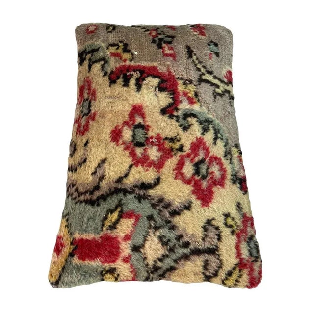 Vintage Handmade Rug Cushion Cover For Sale - Image 3 of 11