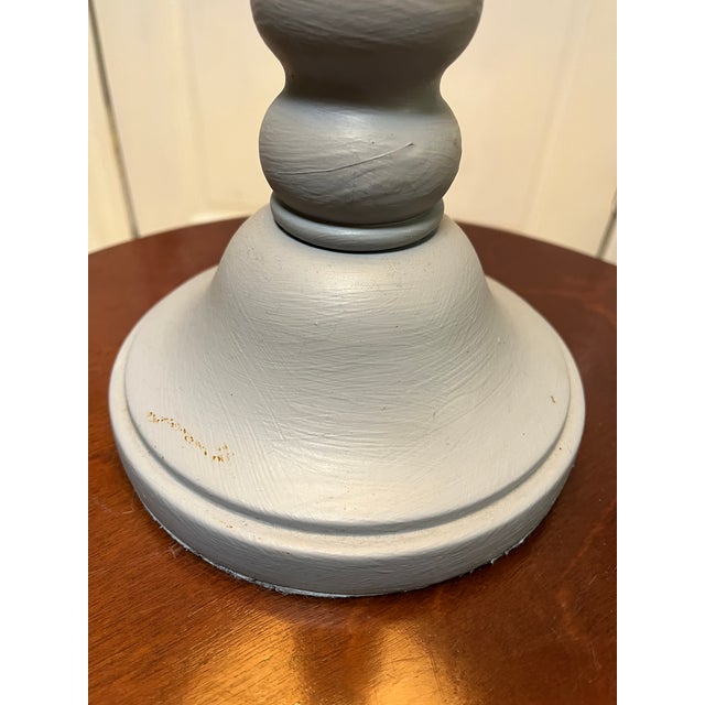 1990s Pop Art Red and Blue Wooden Table Lamp For Sale - Image 11 of 12