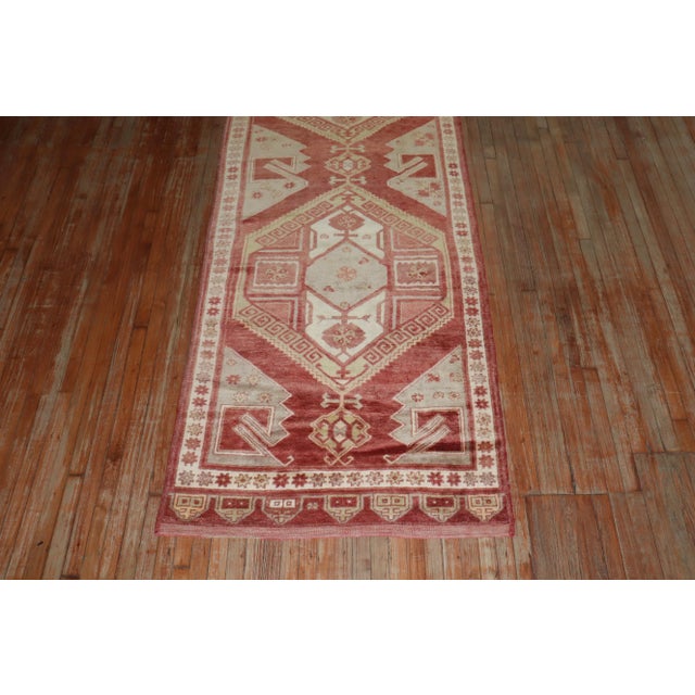 Vintage Geometric Turkish Konya Rug - 3'11" x 11'4" For Sale - Image 9 of 10
