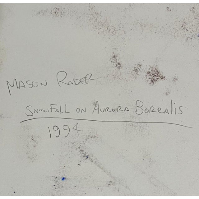 Mason Rader, Surrealist Spray Paint Mixed Media Snowfall Aurora Borealis Mason Rader Paintin, 1994 For Sale In Miami - Image 6 of 7