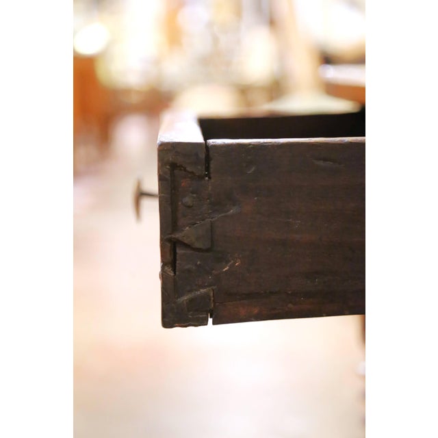 18th Century Spanish Baroque Walnut Side Table With Single-Plank Top and Drawer For Sale - Image 9 of 16