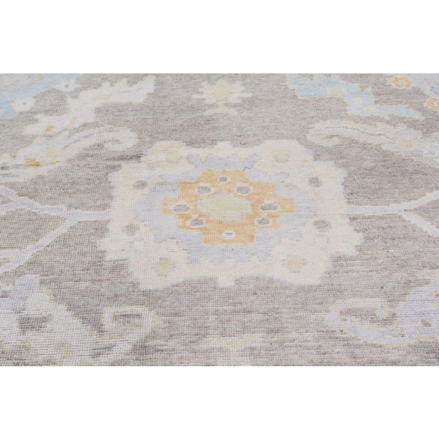 Turkish Turkish Wool Oushak Rug,12'X14'9" For Sale - Image 3 of 6