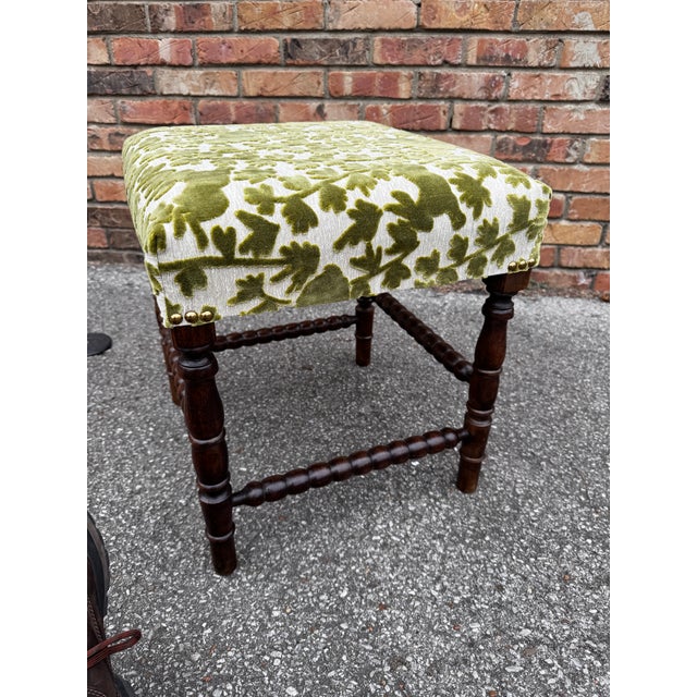 19th Century Newly Upholstered English Stool For Sale - Image 5 of 6