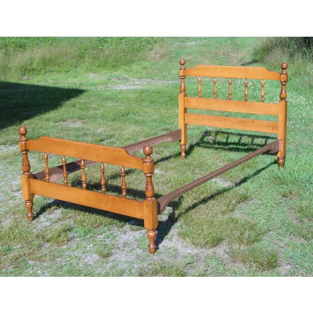 Vintage Solid Maple Twin Size Cannonball Bed Frame Watkins Furniture