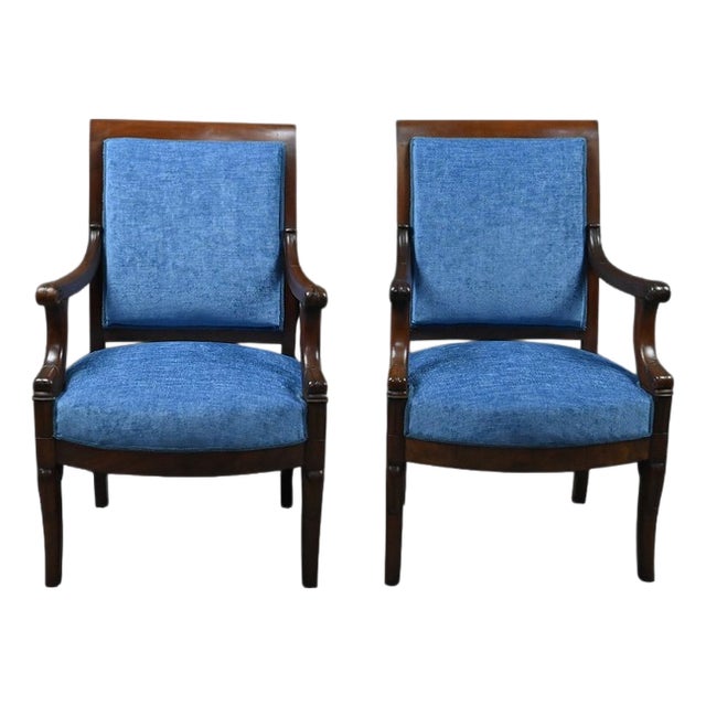 Early 19th Century Restoration Mahogany Armchairs, Set of 2 For Sale