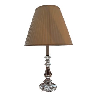 1940s Vintage Crystal Table Lamp For Sale