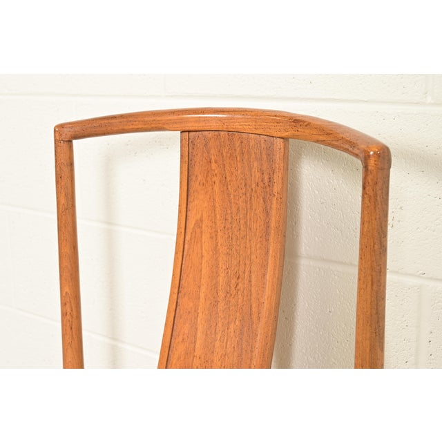 Michael Taylor for Baker Furniture Far East Collection Carved Walnut Side Chair, 1960s For Sale - Image 10 of 12