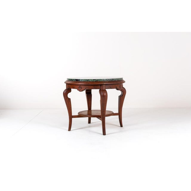 Brown Vintage Side Table with Marble Top For Sale - Image 8 of 13