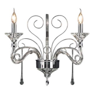 Collection Orchidea Wall Lamp in Metal and Crystal by Jago For Sale