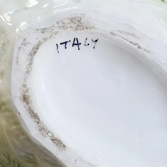 Italian Majolica Duck or Goose Cabbage and Cauliflower Tureen With Lid and Ladle - Italy For Sale - Image 4 of 5