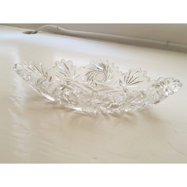 1930s Vintage Decorative Cut Style Crystal Dish For Sale - Image 9 of 11